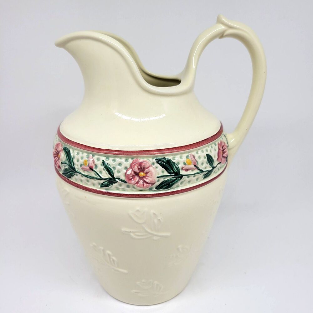 Andrea By Sadek Jay Wilfred 9 1/2" Tall Floral Pitcher #550 Portugal